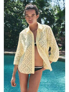 Zara Embroidered Eyelet Shirt